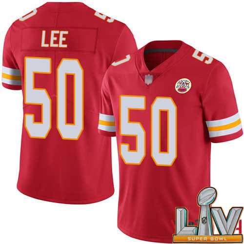 Super Bowl LV 2021 Youth Kansas City Chiefs 50 Lee Darron Red Team Color Vapor Untouchable Limited Player Nike NFL Jersey